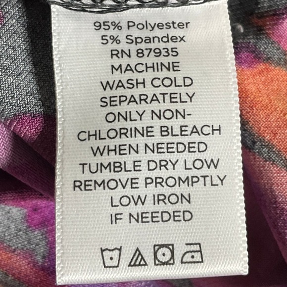 Susan Graver Liquid Knit Tank Top‎ 1X Black Floral Bold Artsy Sleeveless Blouse - Picture 5 of 8